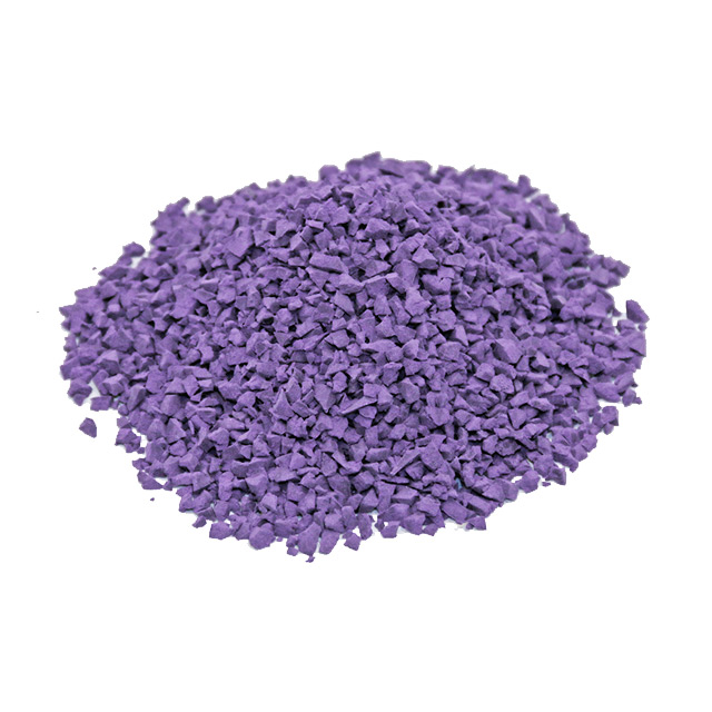 purple rubber granules