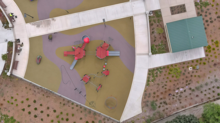 playground with rubber safety surface